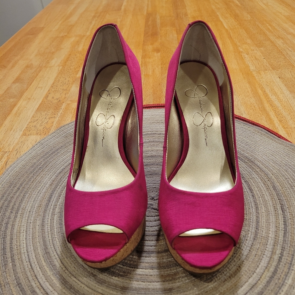 EUC~ JESSICA SIMPSON PEEP TOE HEELS - Picture 5 of 8